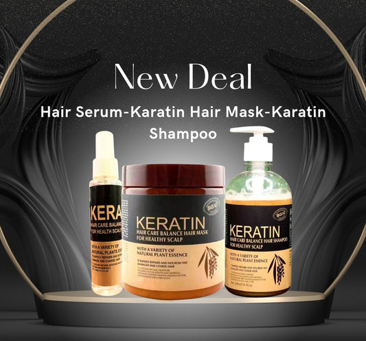 Pack Of 3 - Keratin hair mask| Keratin Shampoo| Keratin Hair Serum