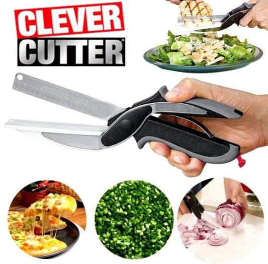 Salad Chopper (2 in 1) Vegetable Cutter with Built-in Cutting Board Food Cutter Kitchen Scissors Cut Vegetables Cut Fruits