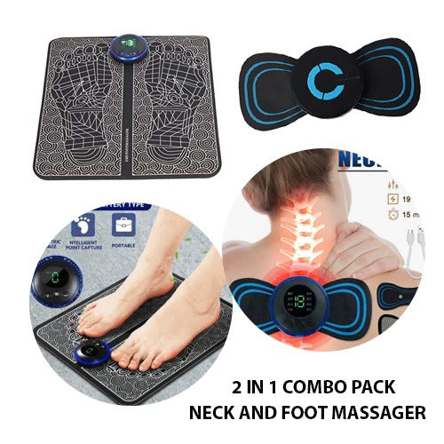 EMS Massager for Neck &amp; Foot Combo Pack With rechargable Battery (Pack Of 2)