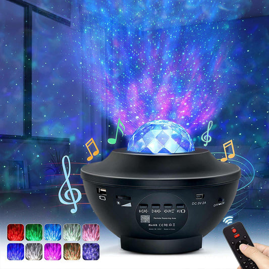 Colorful Starry Sky Galaxy Projector Nightlight Child Bluetooth USB Music Player Star Night Light Romantic Projection Lamp Gifts(with remote )