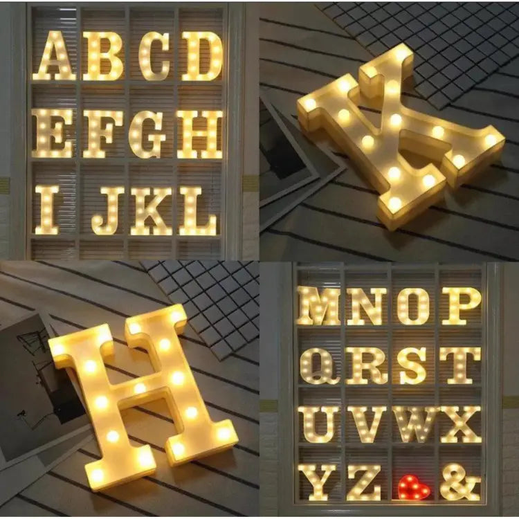 LED 1 pc Alphabet Battery Operated All Led Letter A TO Z For Night Lights Wedding Birthday Party For Room and Decoration Using Without Electricity